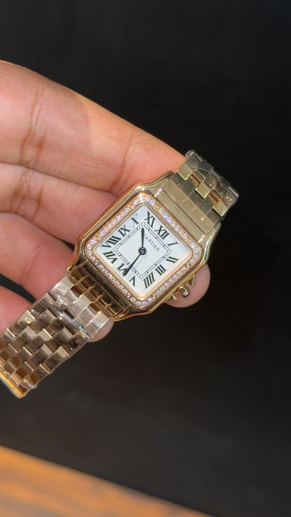 Cartier Panthere | 26mm | Woman  | Diamond Case | Rose Chain | White Dial
