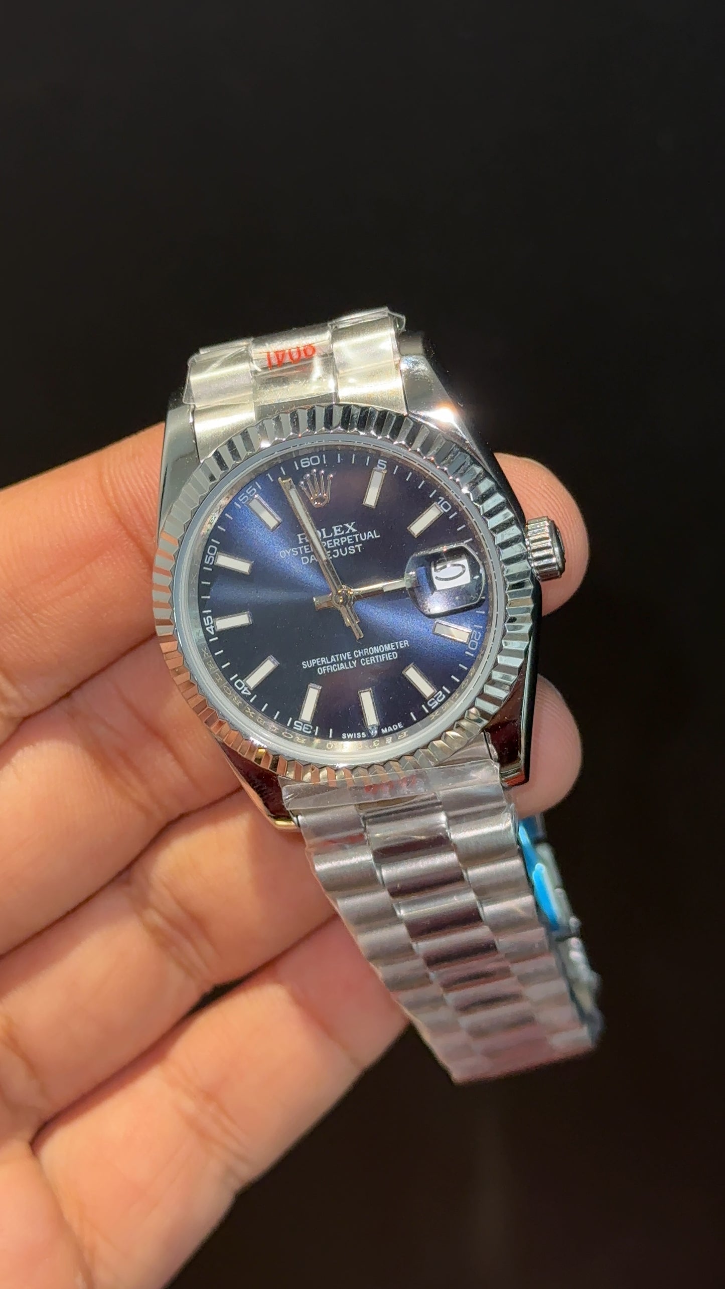 Datejust | 36mm | Silver President Chain | Blue Dial