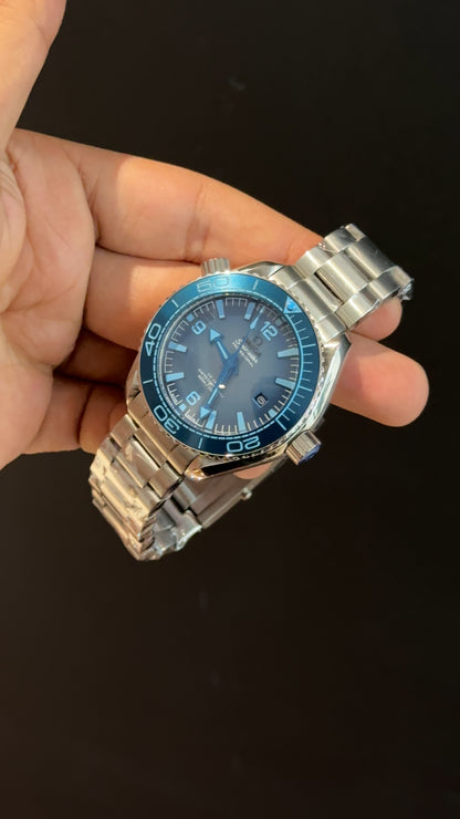 Omega Seamaster | Silver Chain | light Blue Bezel | Light Blueish Dial