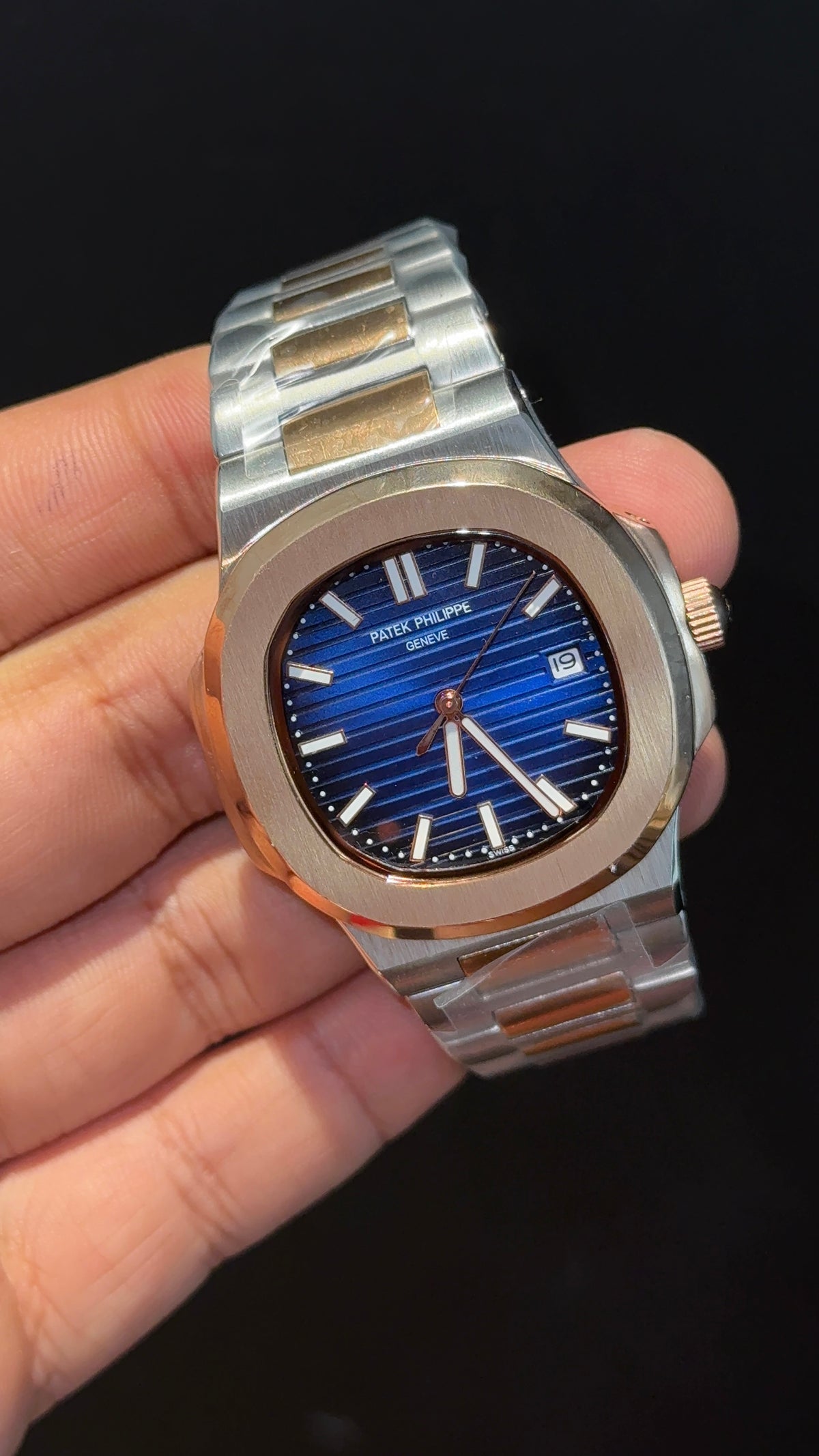 PP Auto | Rose Two Tone | Gradient Blue Dial