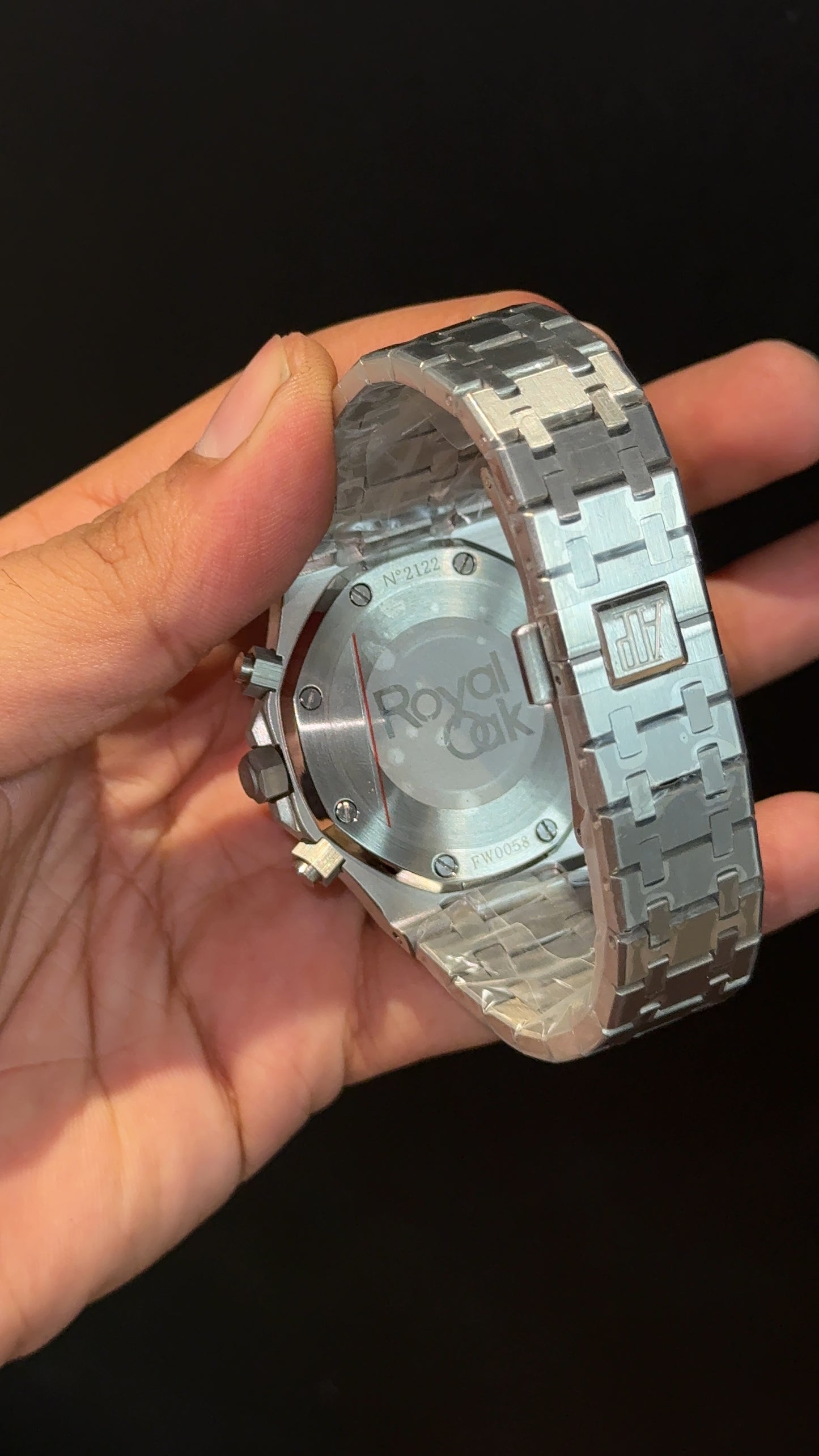 AP | Silver Chain | Green Chrono Dial