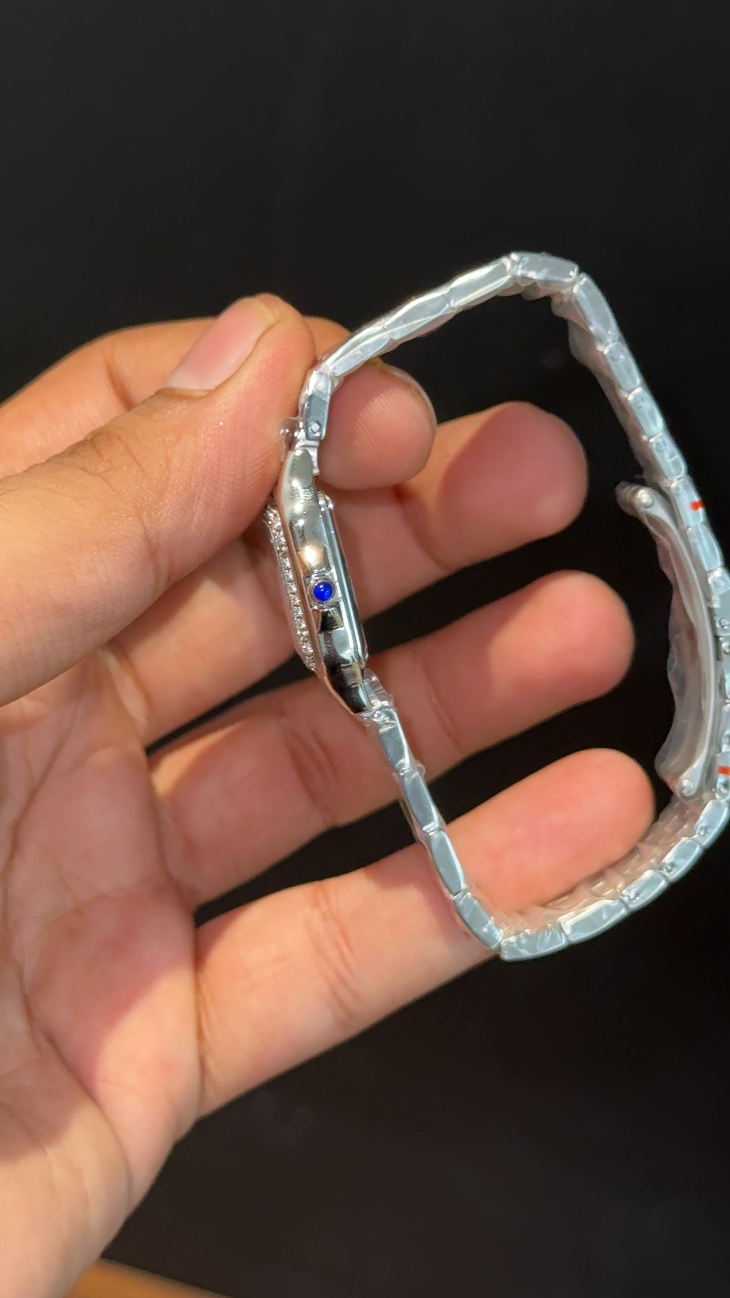 Cartier Panthere | 22mm | Woman  | Diamond Case | Silver Chain | White Dial