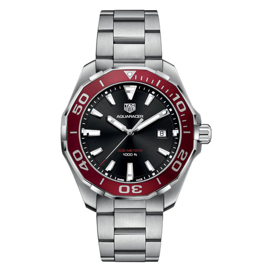 Tag Heuer Men’s Quartz Swiss Made Silver Stainless Steel Black Dial 43mm | WAY101B.BA0746
