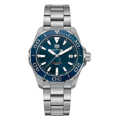 Tag Heuer Aquaracer Men’s Quartz Swiss Made Silver Stainless Steel Blue Dial 41mm | WAY111C.BA0928