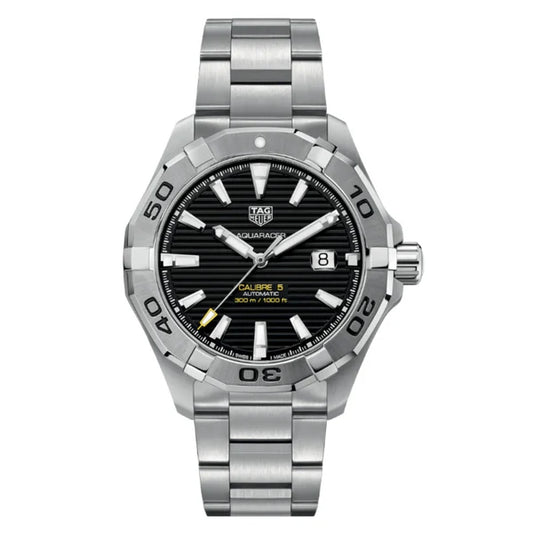 Tag Heuer Aquaracer Men’s Automatic Swiss Made Silver Stainless Steel Black Dial 43mm | WAY2010.BA0927
