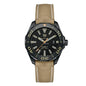 Tag Heuer Aquaracer Men’s Automatic Swiss Made Beige Nylon Strap Black Dial 43mm Watch WAY208C.FC6383 - twentyfour