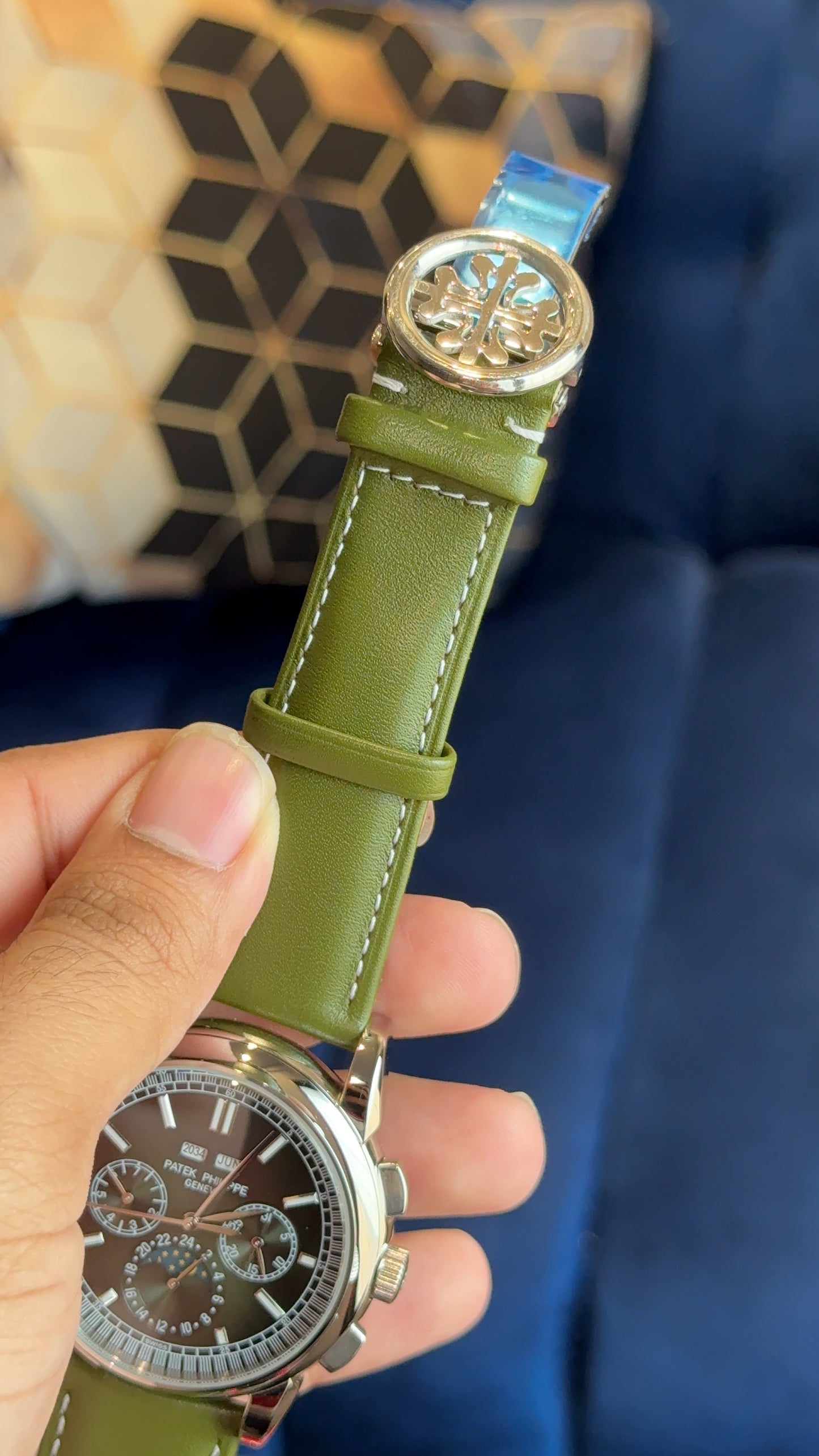 Patek Century Silver | Green Dial | Green Strap