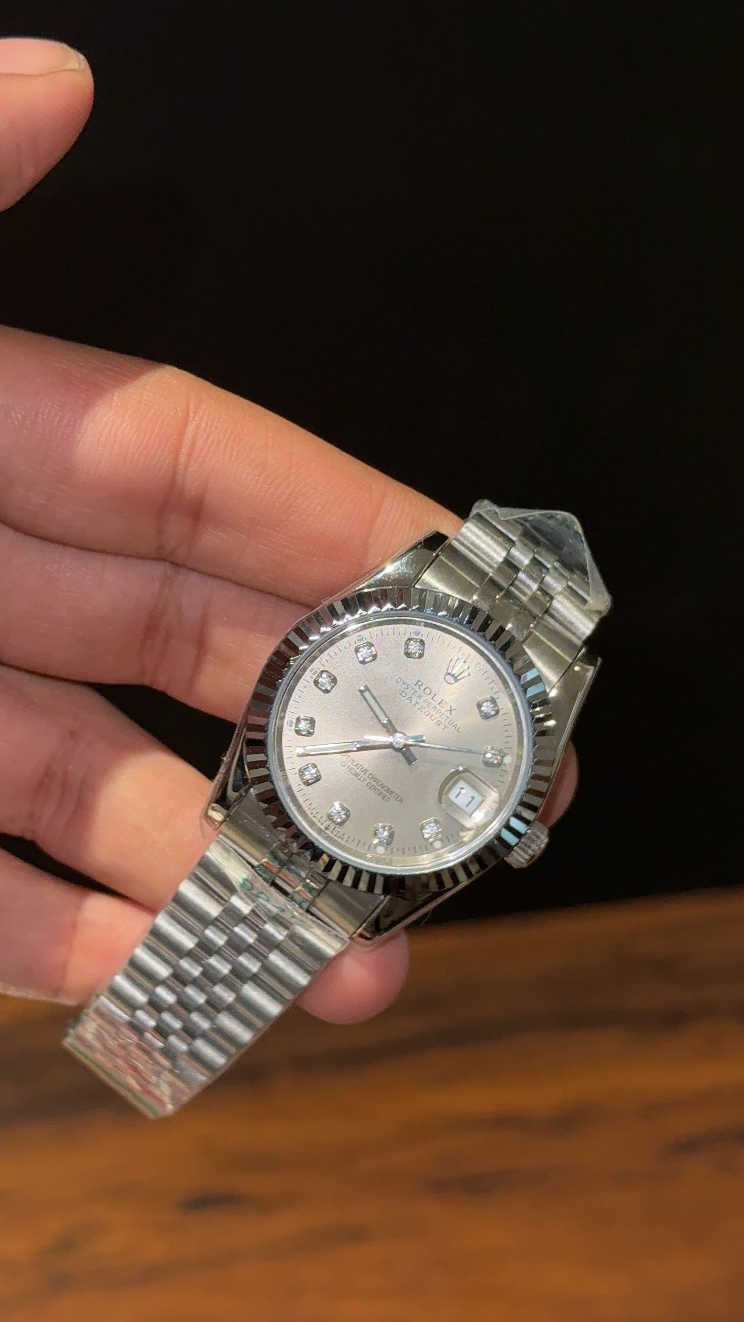 Datejust | 36mm | Silver Chain | Grey Diamond Dial