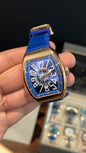 Premium Franck Muller | Vanguard Edition | Rose Case | Blue Strap | Blue Dial