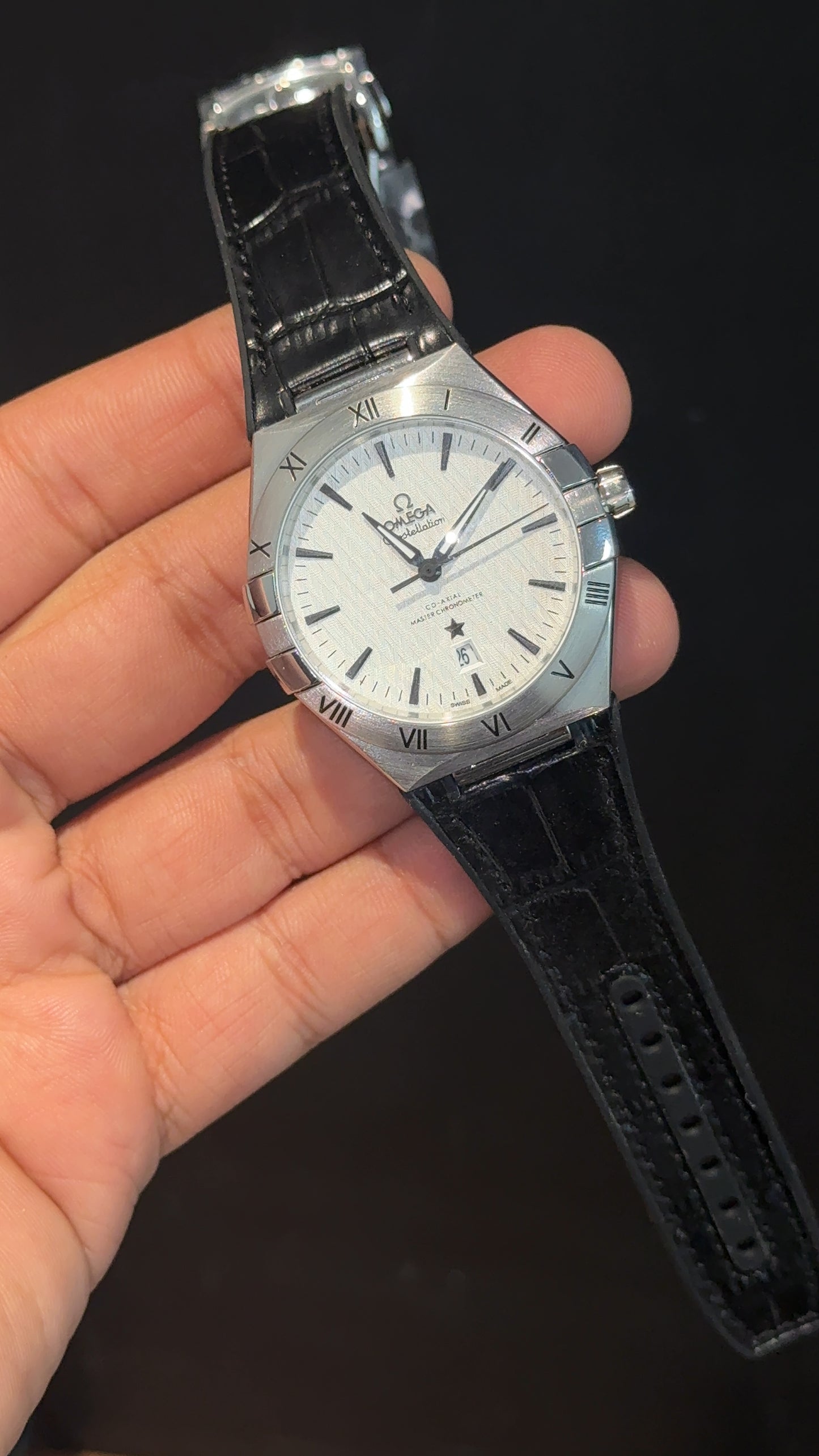Omega Constellation | Silver Case | Black Strap | White Dial - twentyfour