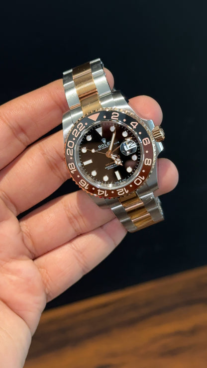 Premium GMT | Rootbear | Rose Two Tone | Black Dial
