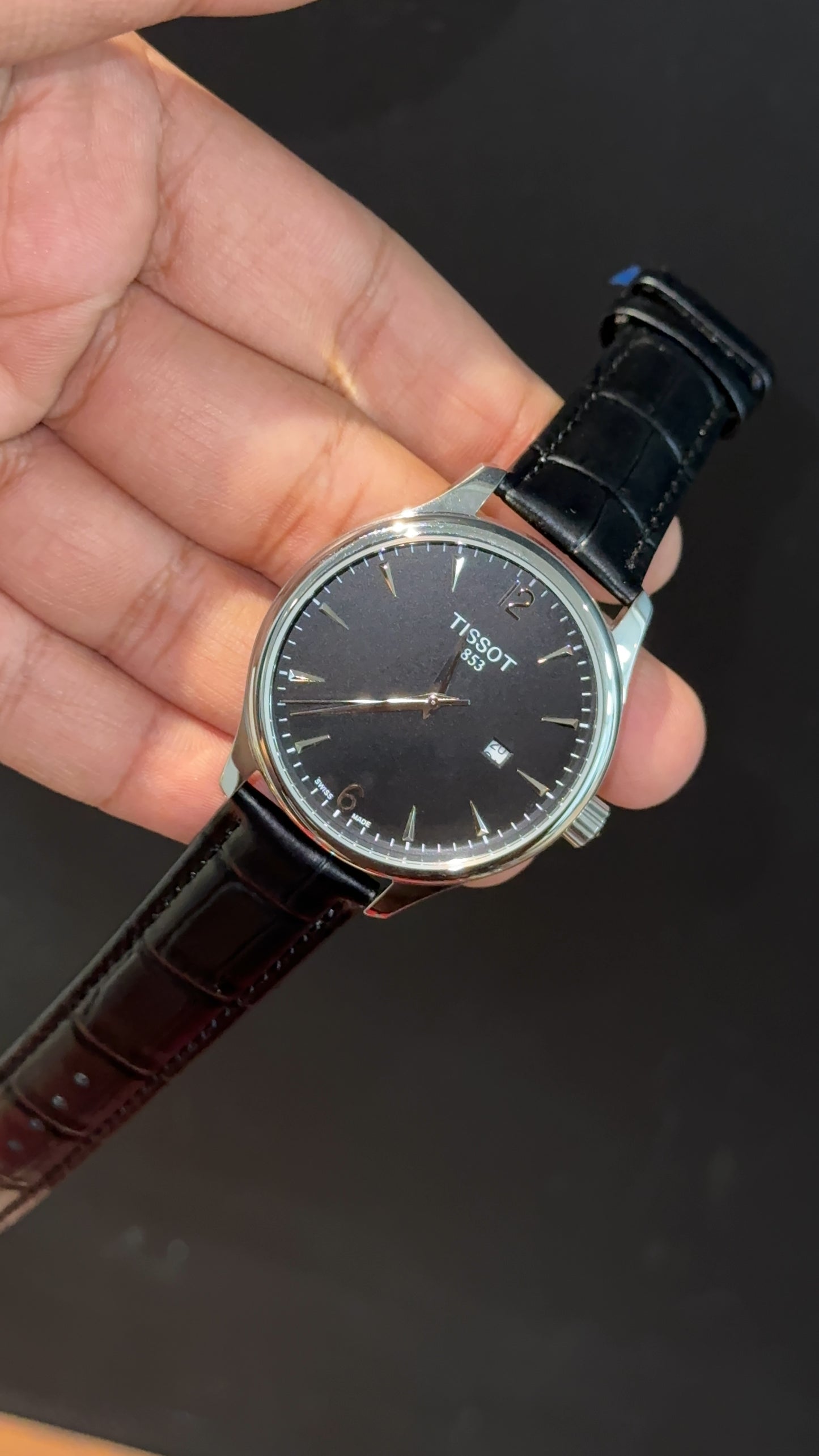 Tissot 1853 | Silver Case | Black Leather Strap | Black Classic Dial - twentyfour