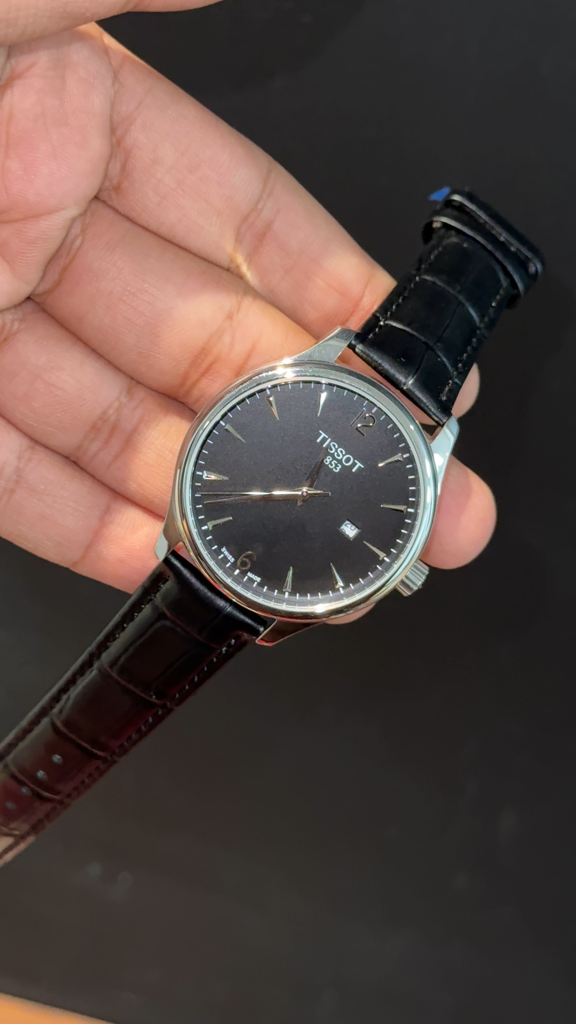 Tissot 1853 | Silver Case | Black Leather Strap | Black Classic Dial - twentyfour