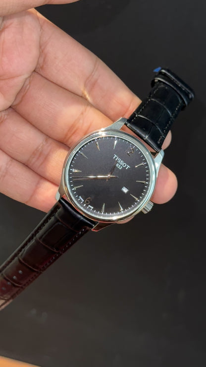 Tissot 1853 | Silver Case | Black Leather Strap | Black Classic Dial - twentyfour