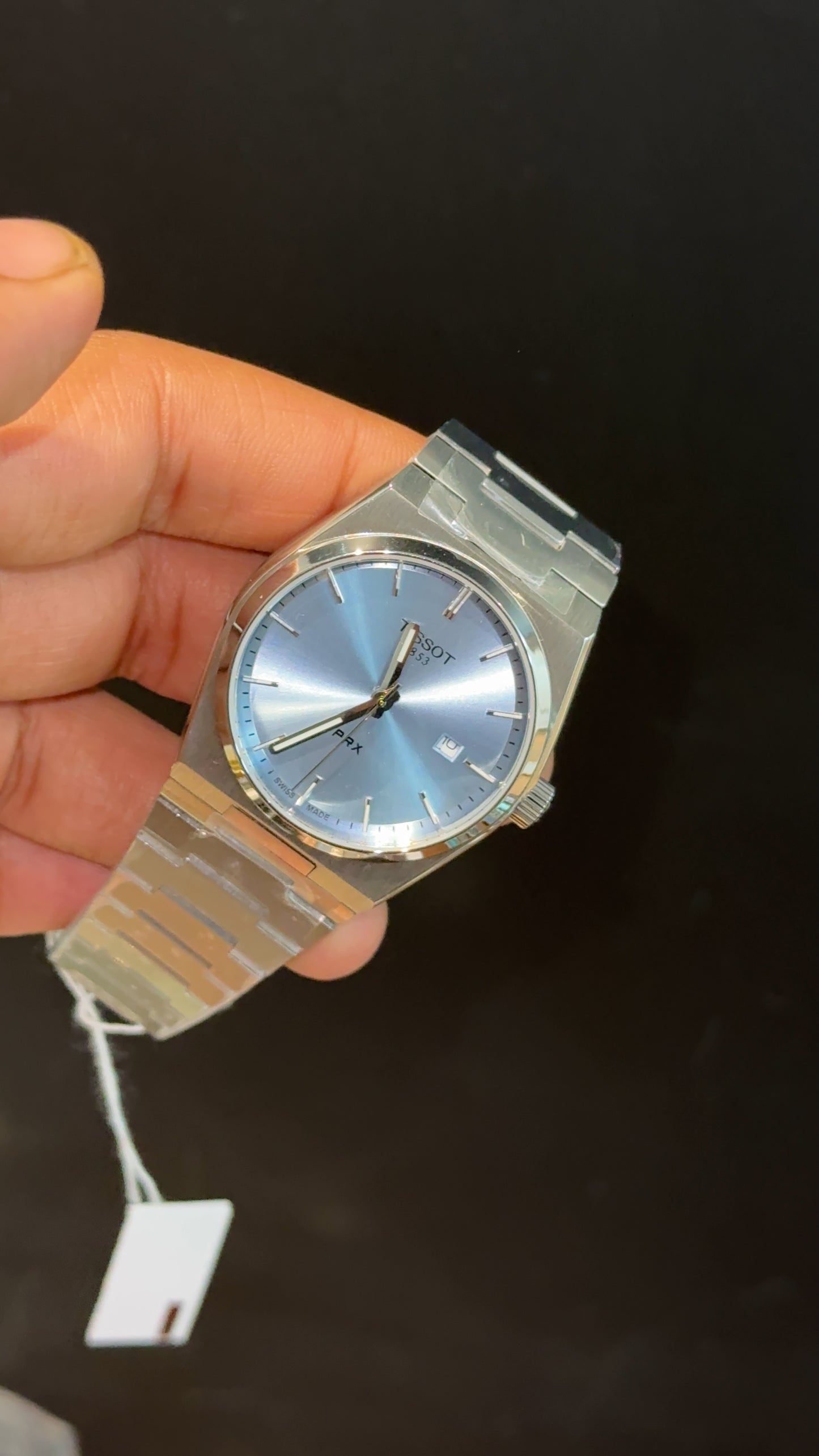 Tissot Prx | Quartz | Silver Chain | Sky Blue Plain Dial