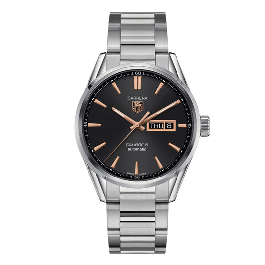 Tag Heuer Carrera Men’s Automatic Swiss Made Silver Stainless Steel Black Dial 41mm Watch WAR201C.BA0723
