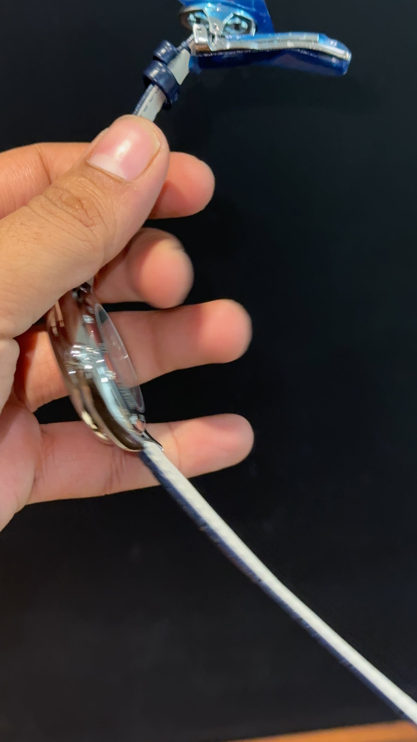 Patek Auto | Silver | Blue Leather Strap | Pendulum | Gradient Blue Dial