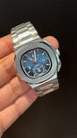 PP Auto | Silver Chain | Dual Time Edition | Blueish Dial