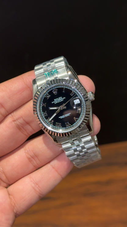 Datejust | 36mm | Silver Chain | Roman Digit | Black Dial