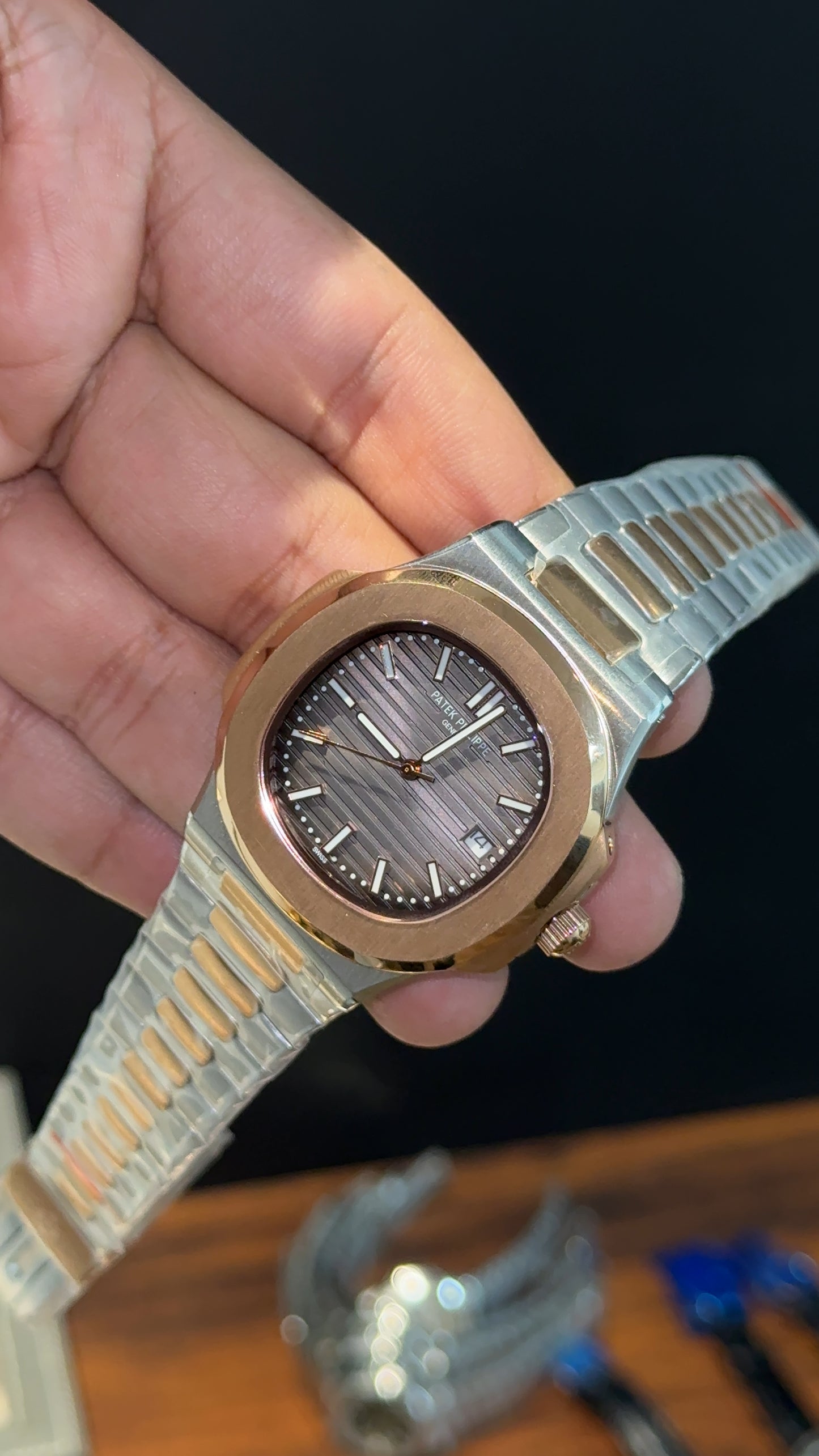 Pp Auto | Rose Two Tone | Grey Dial