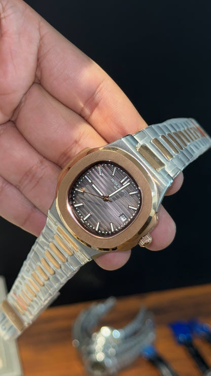 Pp Auto | Rose Two Tone | Grey Dial