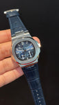 Pp Auto | Silver Case | Blue Strap | Moonphase | Sub Blue Dial