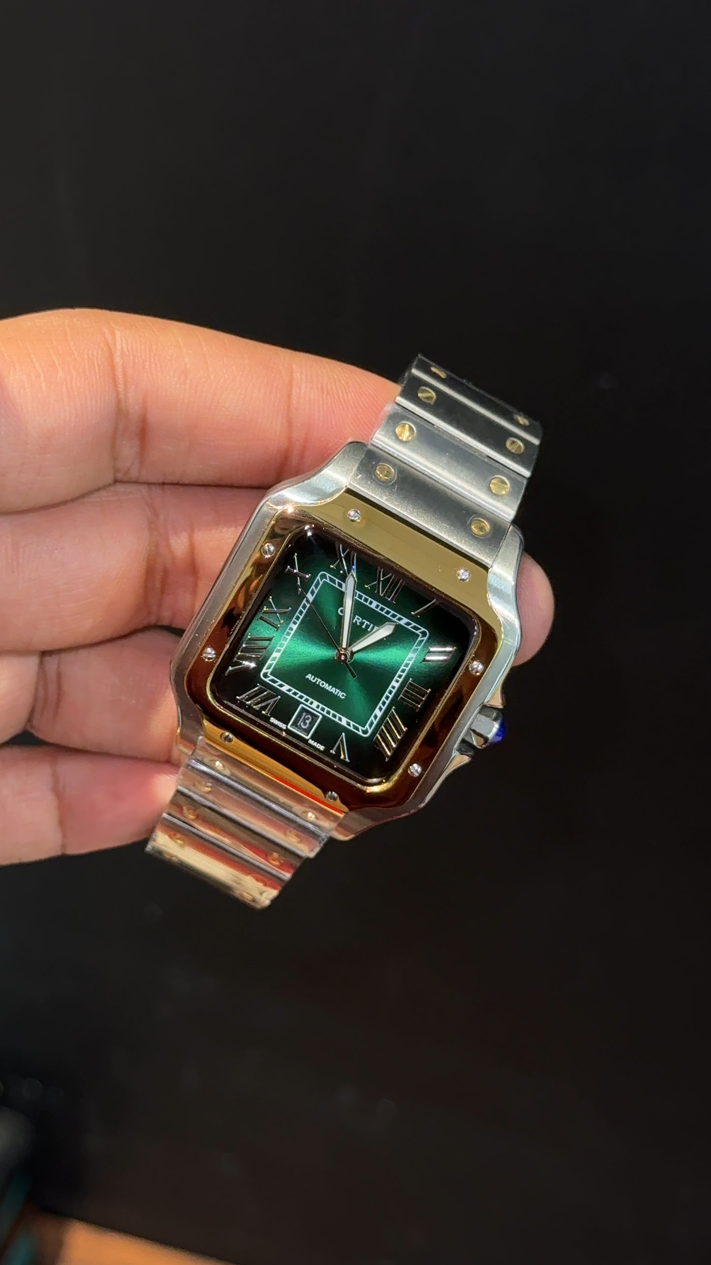 Santos | Gold Two Tone | Gradient Greenish Dial - twentyfour