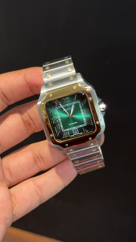 Santos | Gold Two Tone | Gradient Greenish Dial - twentyfour