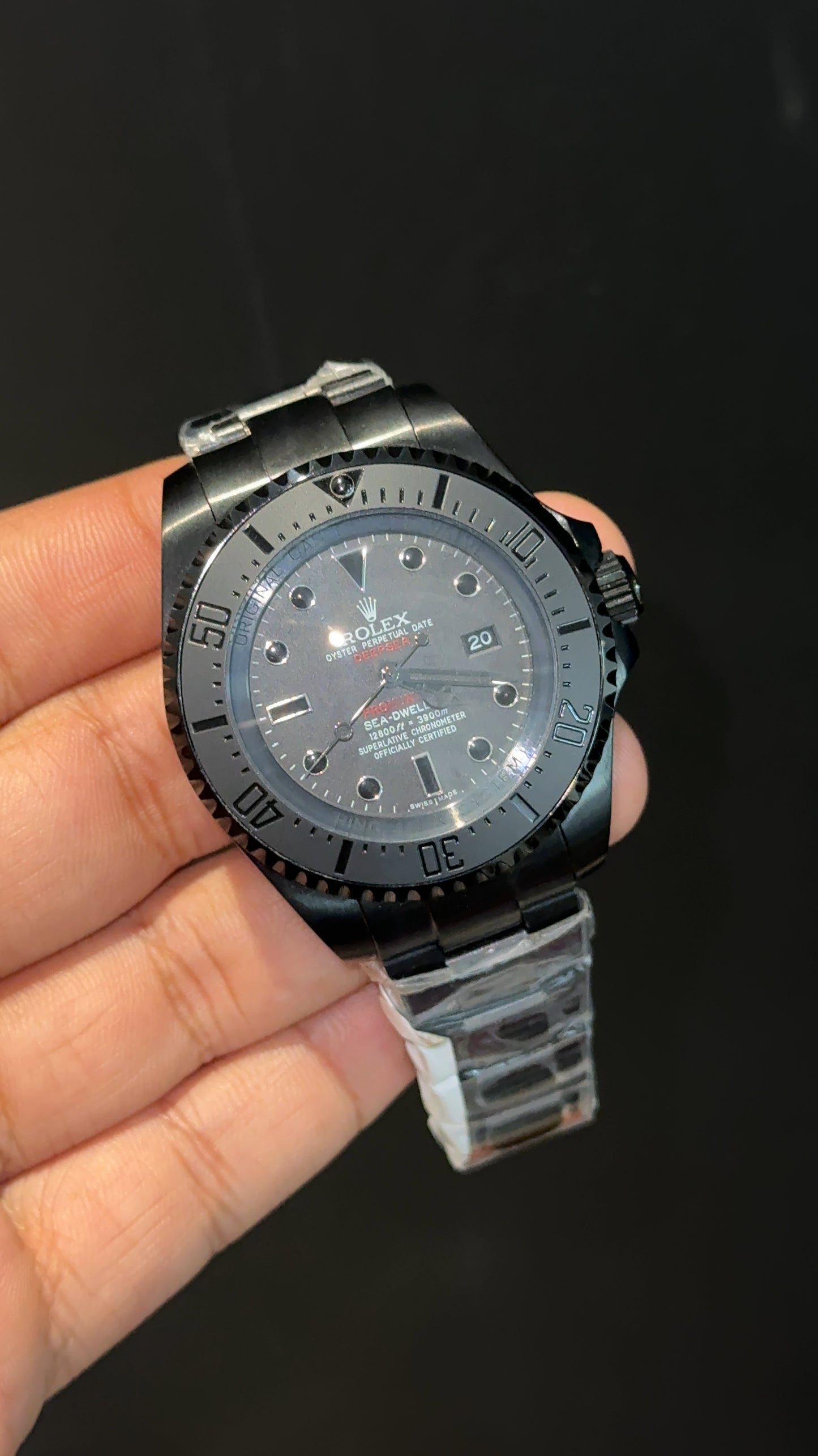 Deep Sea | Black Oyester Chain | Black Bezel | Black Dial