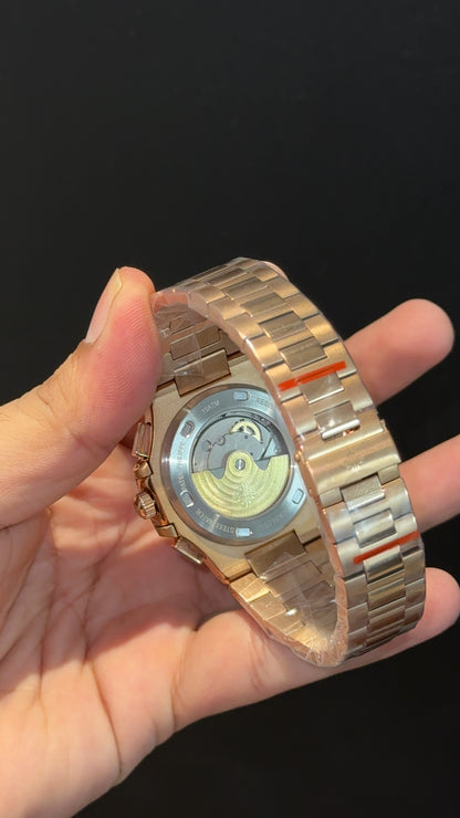 PP Auto | Single Time Edition | Rose Chain | Blue Dial