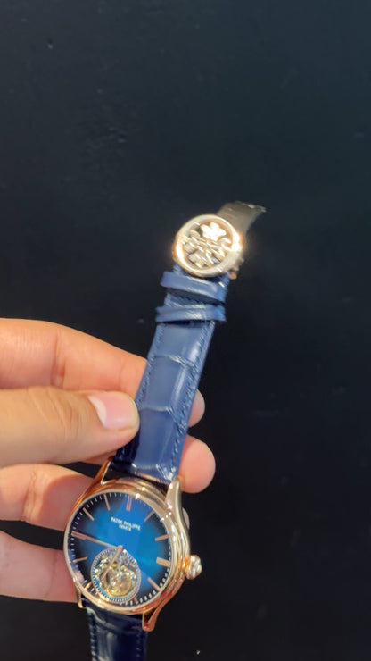 Pp Auto | Pendulum | Rose | Blue Strap | Shaddy Blue Dial