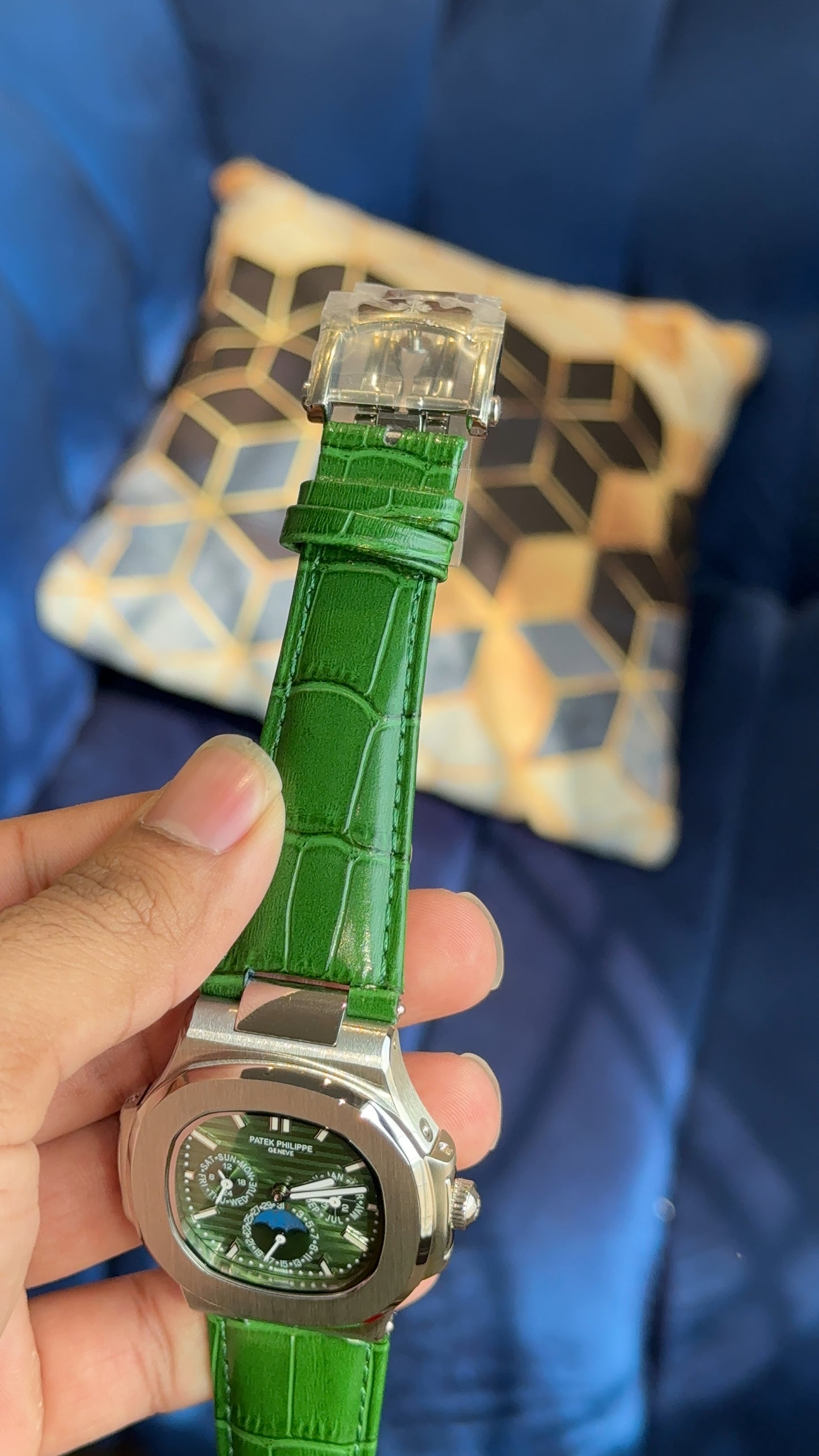 Pp Auto | Moonphase All Green Leather Strap