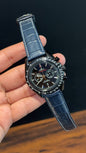 Omega Speedmaster | blue Strap | Black Case | Chrono | Black Dial