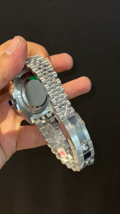 Premium GMT Pepsi | Silver Chain | Black Dial