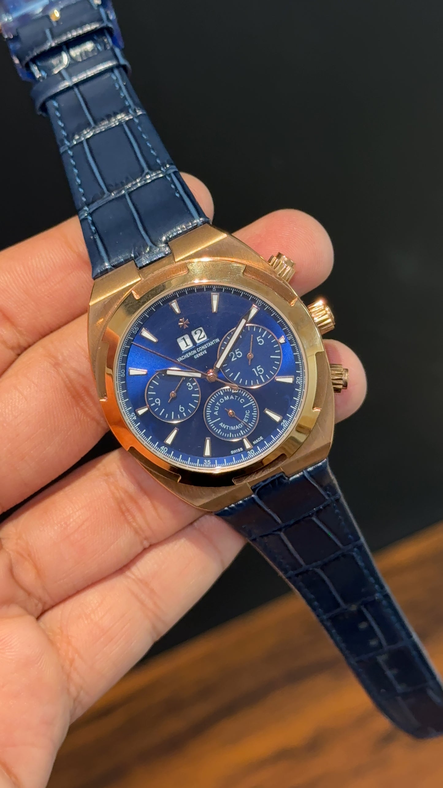 Vacheron Constantin | Rose | Blue Leather Strap | Chrono | Blue Dial