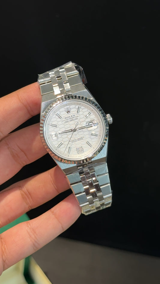 Premium Land Dweller | Silver Chain | White Dial