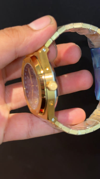AP Auto | Gold Chain | Chrono | Calendar Edition | Blue Dial