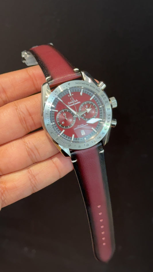 Omega Speedmaster | Chrono | Silver Bezel | Mehron Black Strap |Mehron Dial - twentyfour