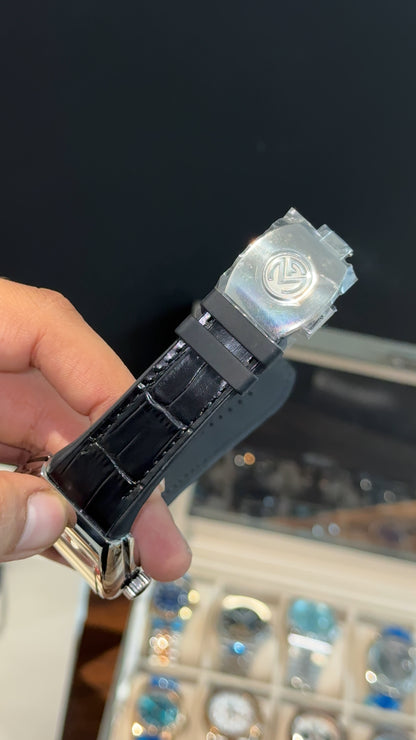 Premium Franck Muller | Vanguard Edition | Silver Case | Black Strap | Black Dial