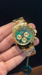 Daytona | Gold Chain | Gold Chrono | Green Dial