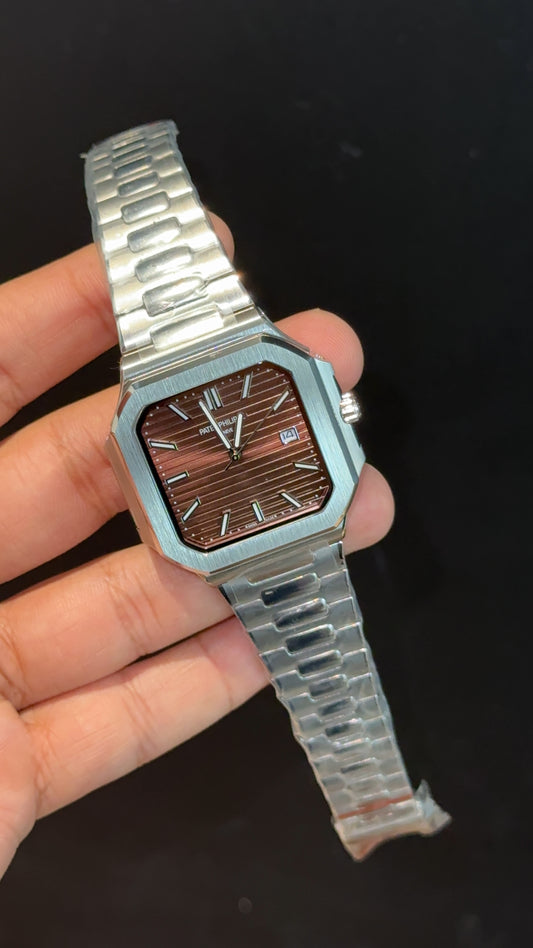 Pp Auto | Cubitus | Silver Chain | Brown Dial - twentyfour