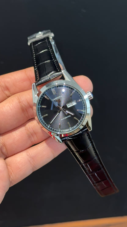 Tag Carrera | Calibre 5 | Black Strap | DayDate | Black Dial