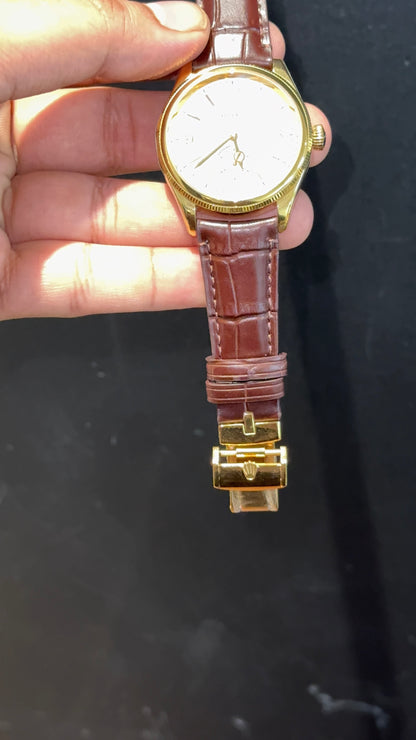 Classic 1908 Edition | Gold Case | Brown Strap | White Dial