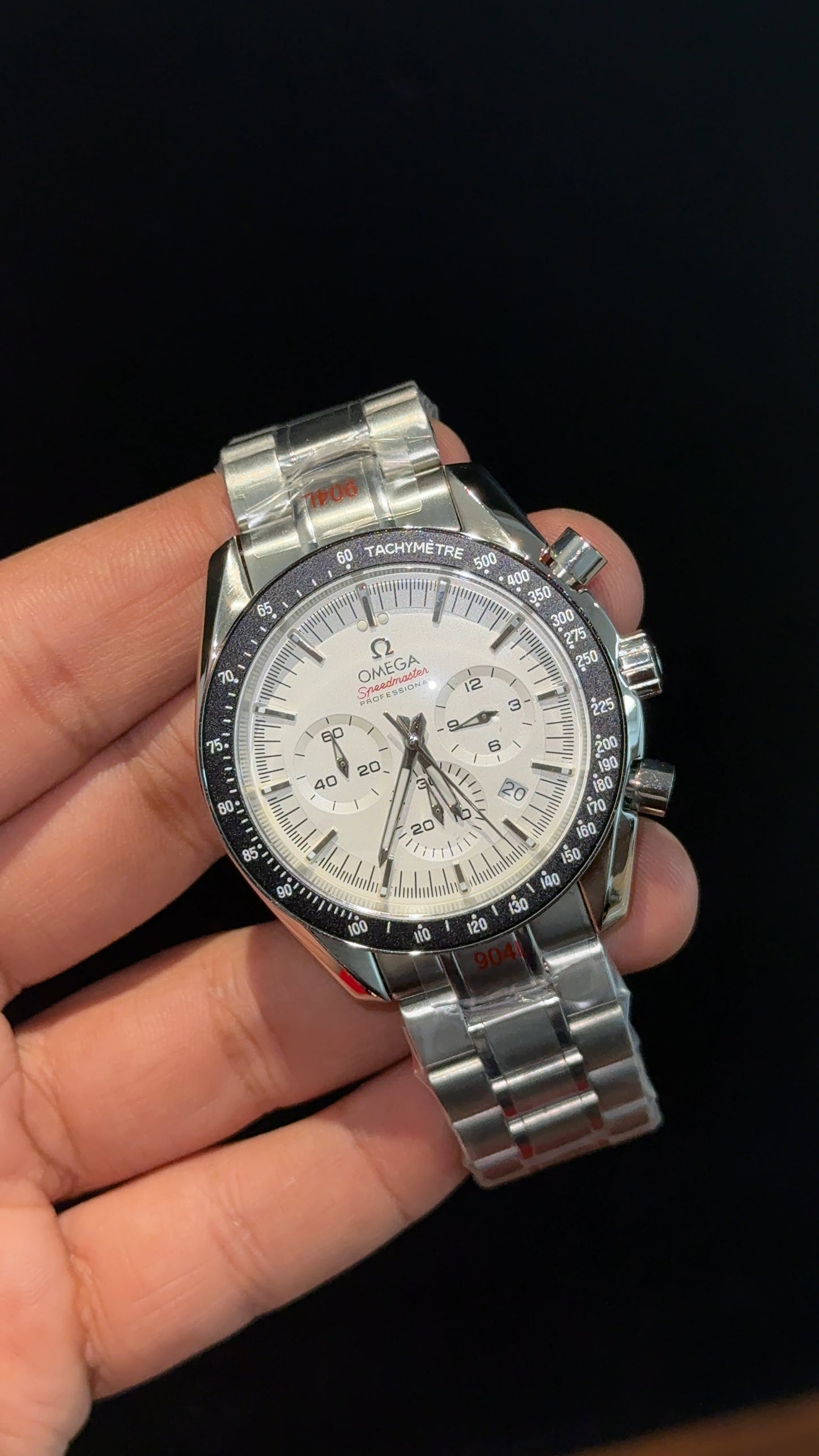 Omega Speedmaster | Silver Chain | Chrono | All White Dial
