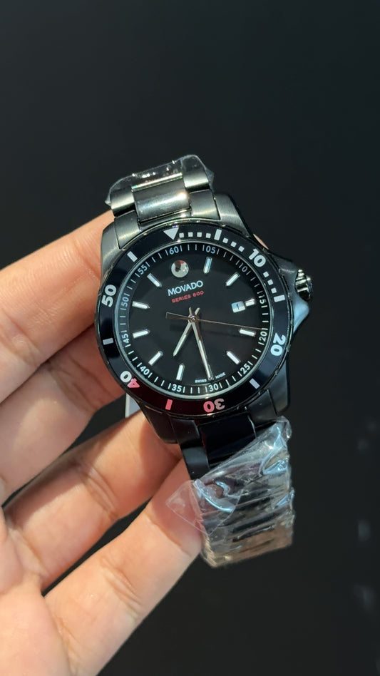 Movado |Black Chain | Black Plain Dial