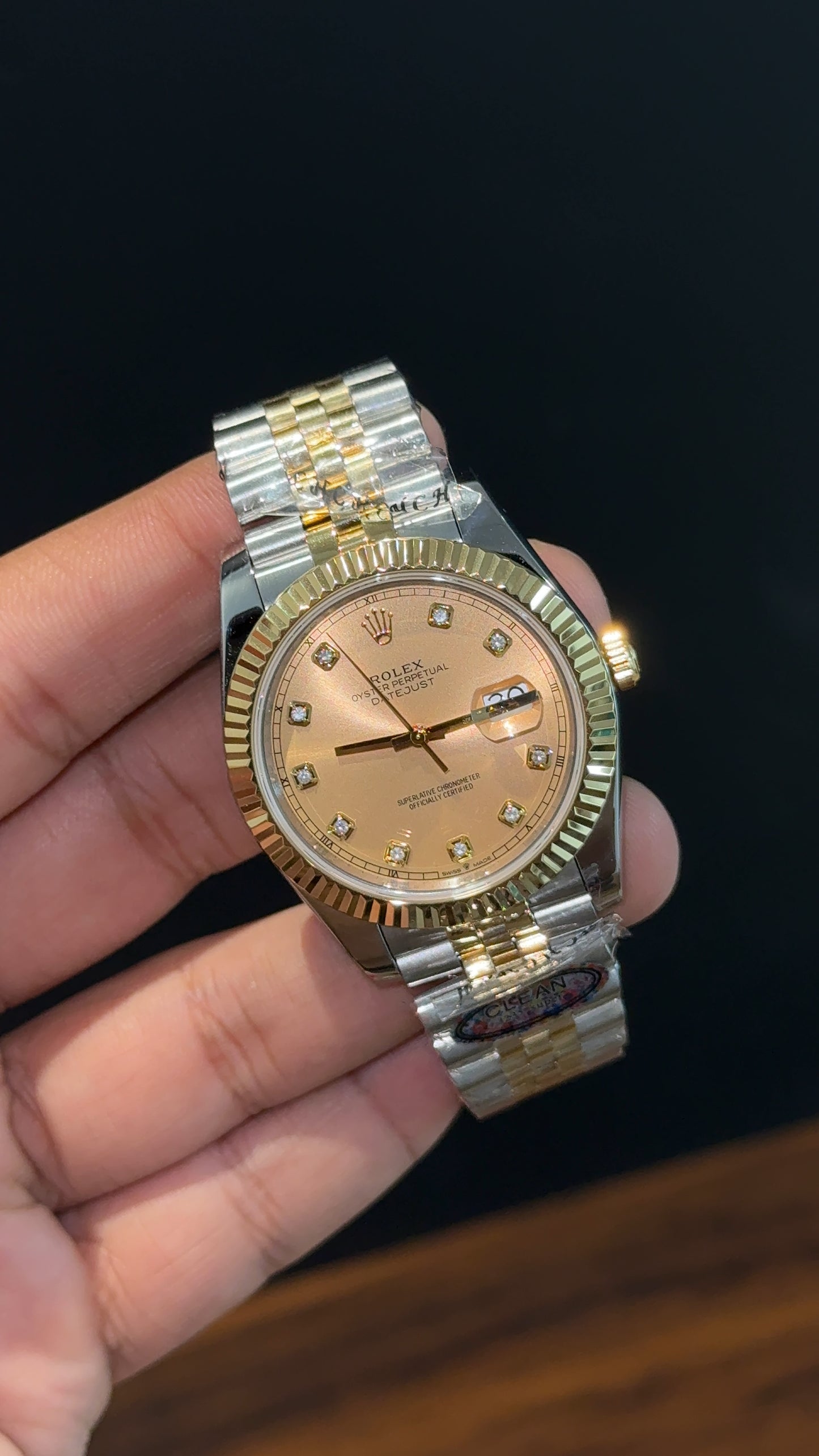 Premium Datejust | Gold Two Tone  | Diamond Digit | Gold Dial