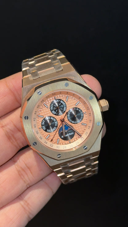 AP Auto | Rose Chain | Black Chrono | Calendar Edition | Rose Dial