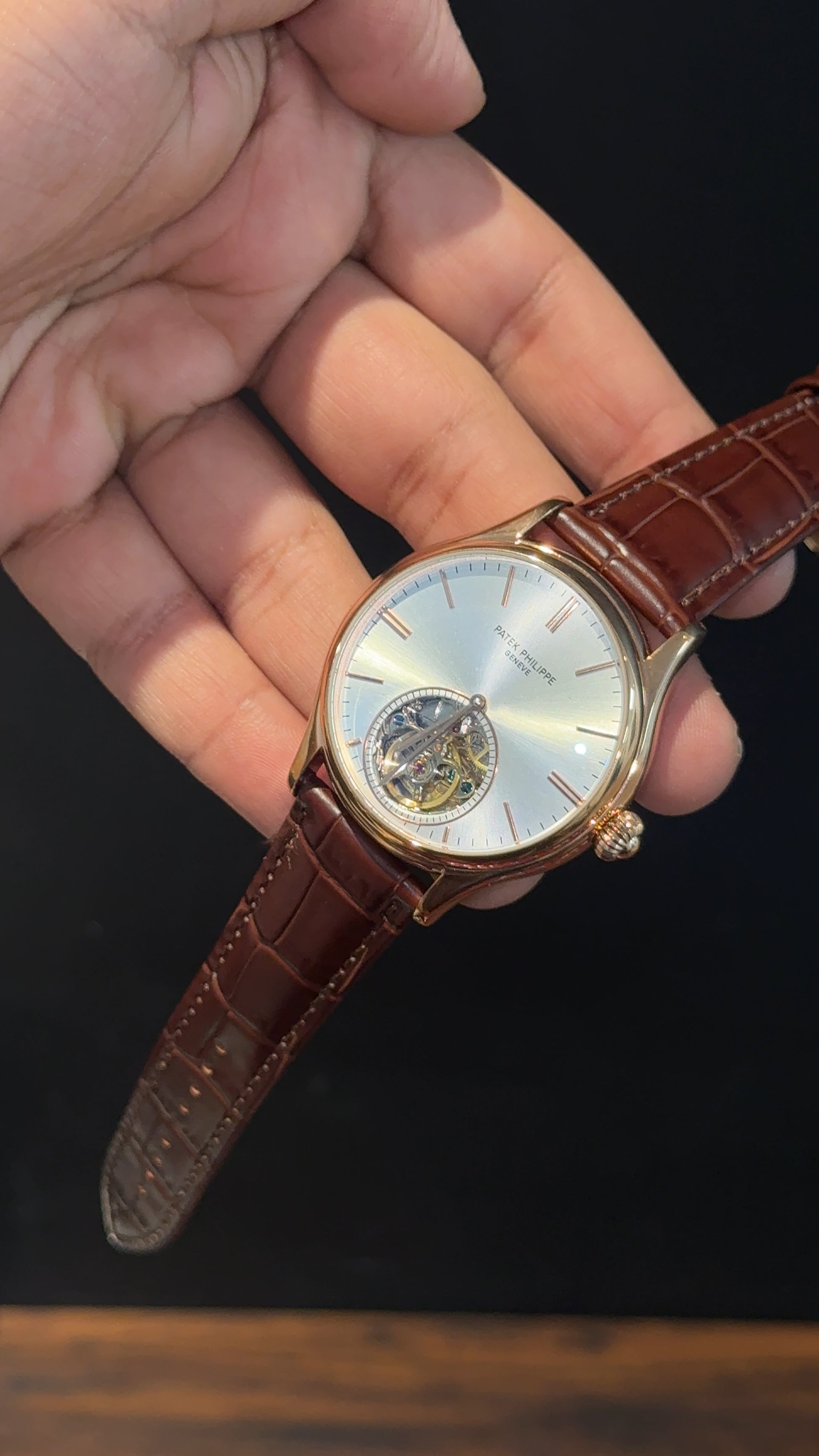Pp Auto | Pendulum | Rose | Brown Strap | Rose Silver Dial - twentyfour