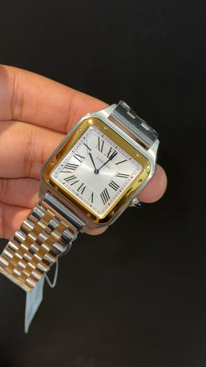 Santos De Cartier | Slim Edition | Gold Two Tone | White Dial