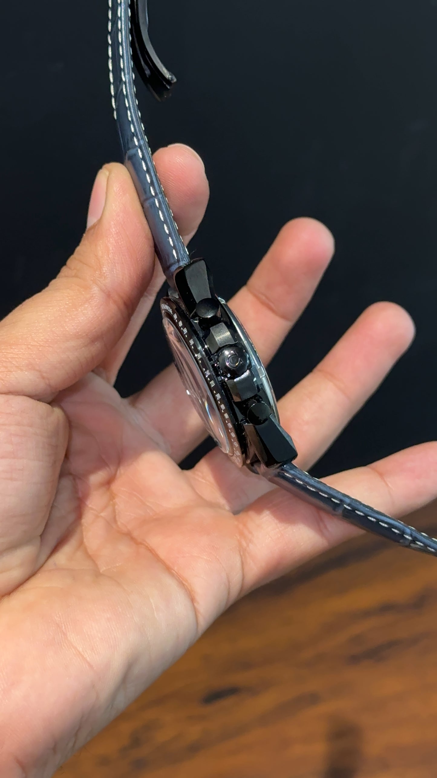 Omega Speedmaster | blue Strap | Black Case | Chrono | Black Dial